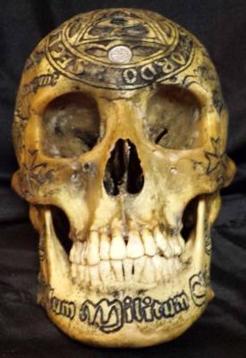 Real Human Skull, Knight Templar by Zane Wylie