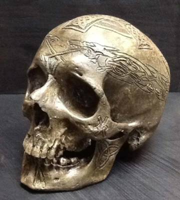 Replica Human Skull, Celtic Warrior by Zane Wylie