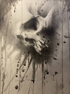 ink splash skull by Andrey Skull