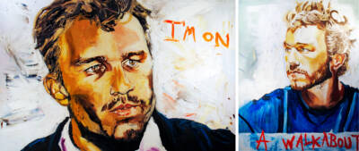 Heath Ledger diptych, I’m on a walkabout by Emily Bowers