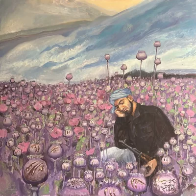 Man in a Poppy Field by Karina Kulyk