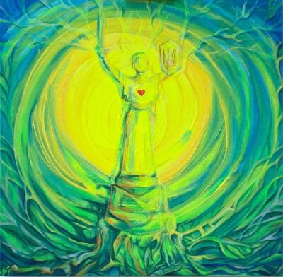 Mother is the protector and love by Kateryna Holedinets