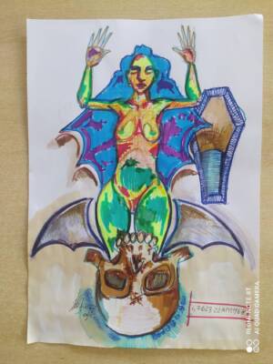 girl with skull 6 by Massimo 
