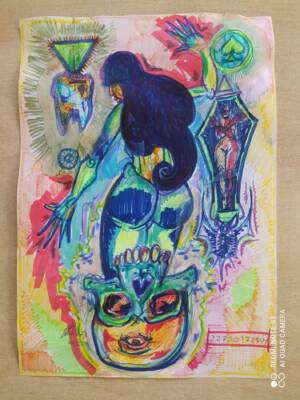 girl with skull 1 by Massimo 