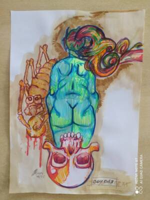 girl with skull 7 by Massimo 