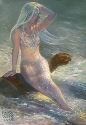 Mermaid on a Turtle by Karina Kulyk
